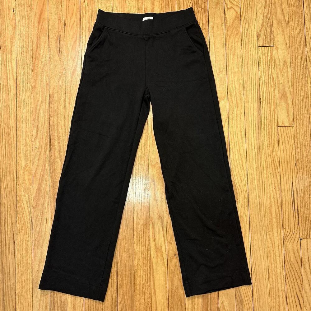 AYR Sweat Pants Black Wide Leg Pull On Pima Cotton Ponte Women’s Size Medium
